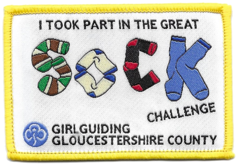 A photo of the Sock Challenge Badge.  (Photo credit - GG Glos)