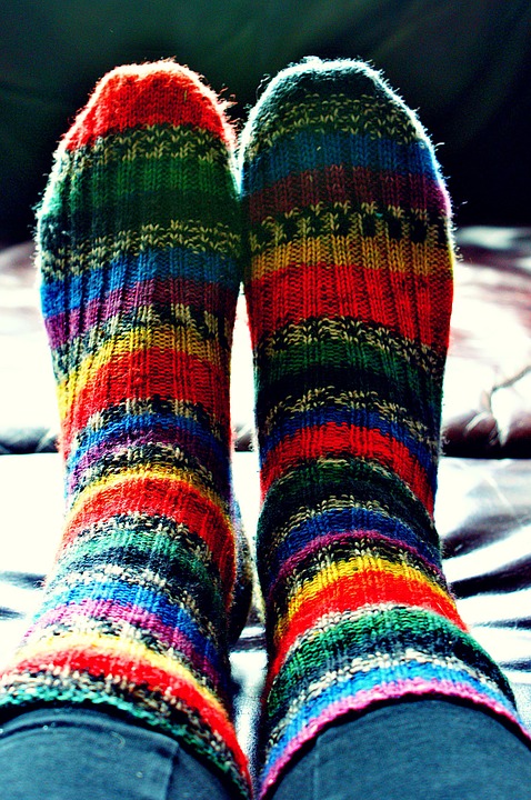 A pair of colourful, warm looking, woolly socks. (Photo credit - Pixabay)